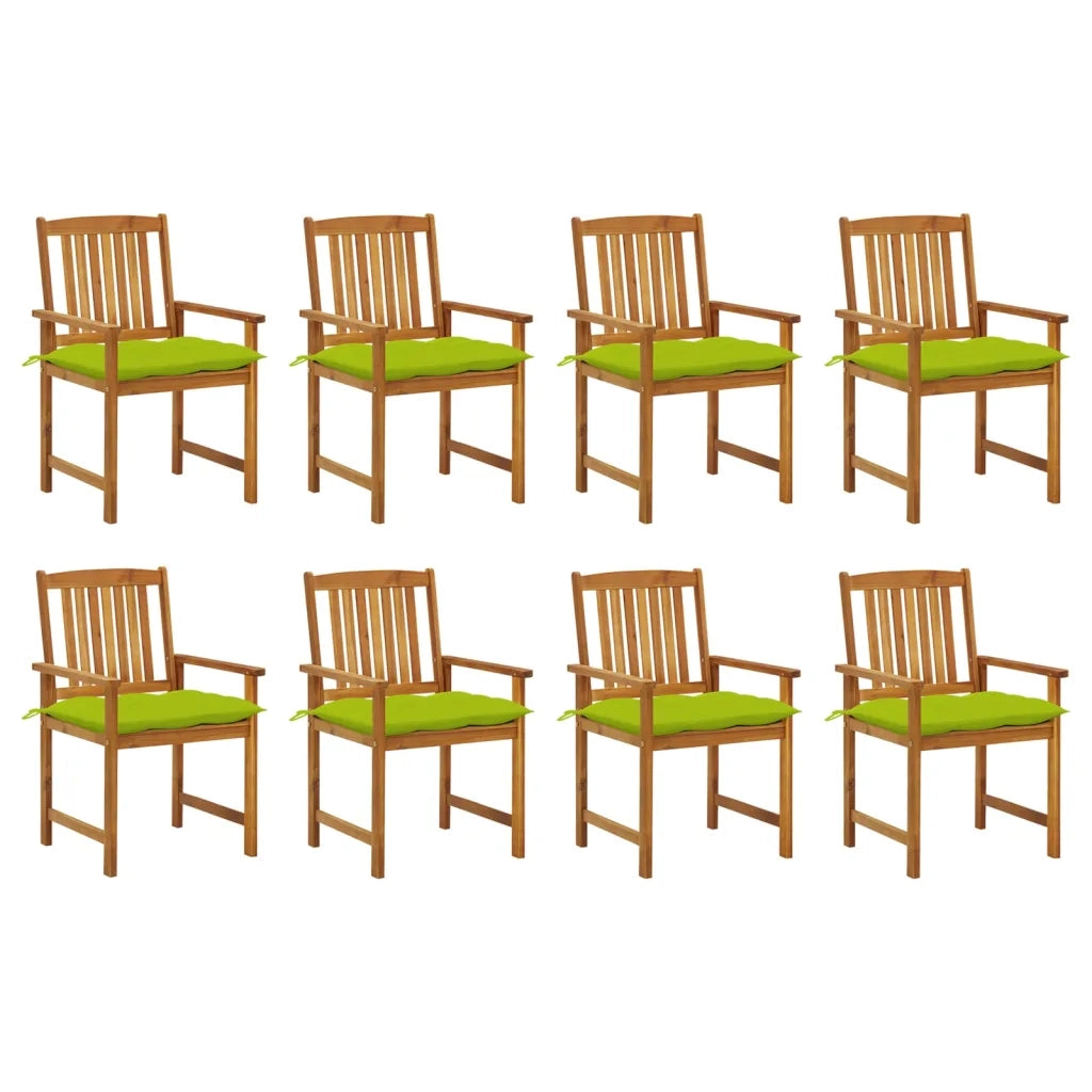 Sedie da Giardino con Cuscini 8 pz in Legno Massello di Acacia cod mxl 25937