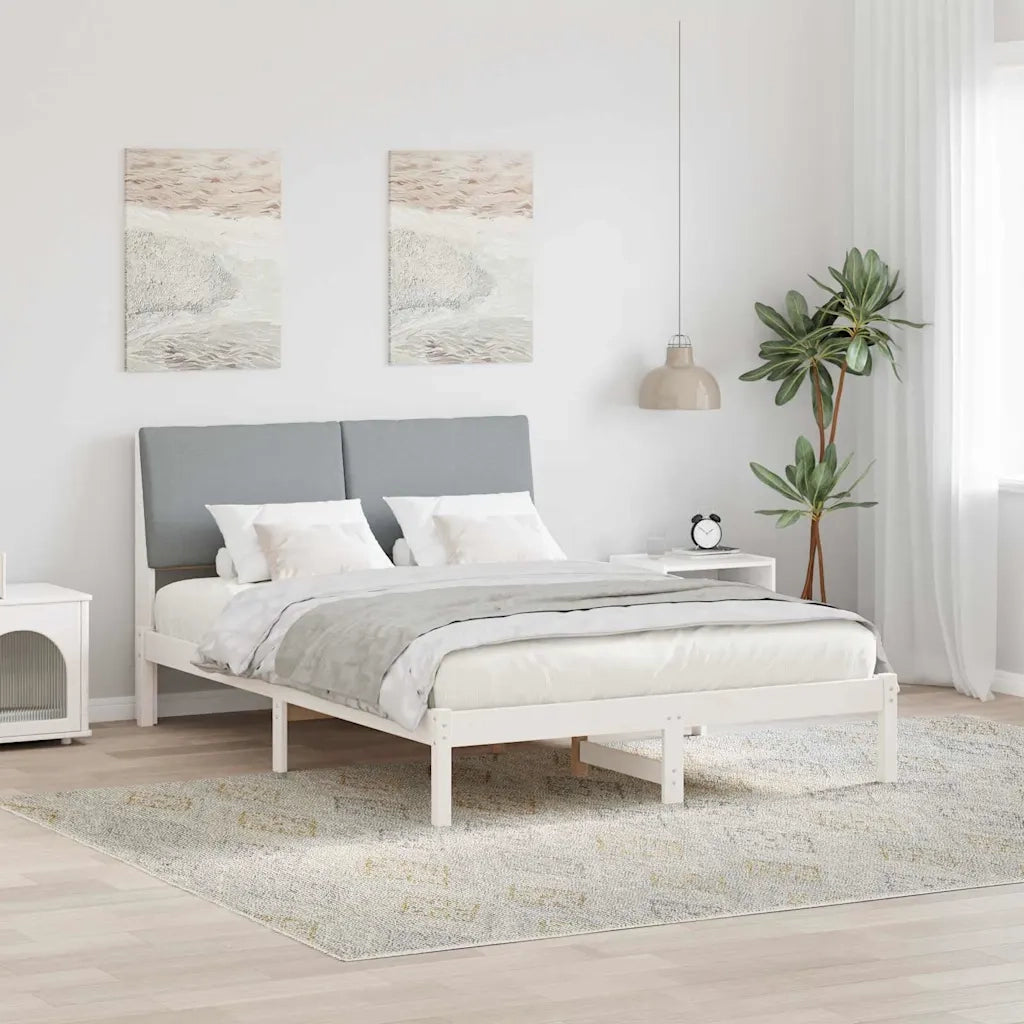 Struttura del Letto Bianco e grigio chiaro 140 x 190 cm