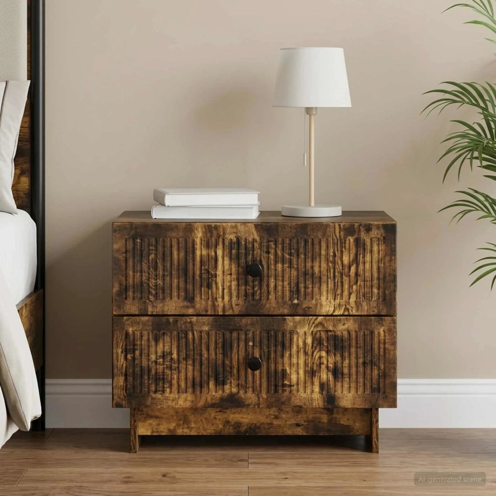 Armadio da Notte Rovere Fumo 62 x 34,5 x 47,5 cm 893860