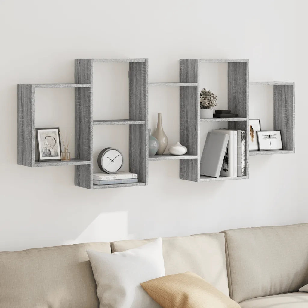 Mensola a Muro Grigio Sonoma 159x18x65 cm in Truciolato 853214