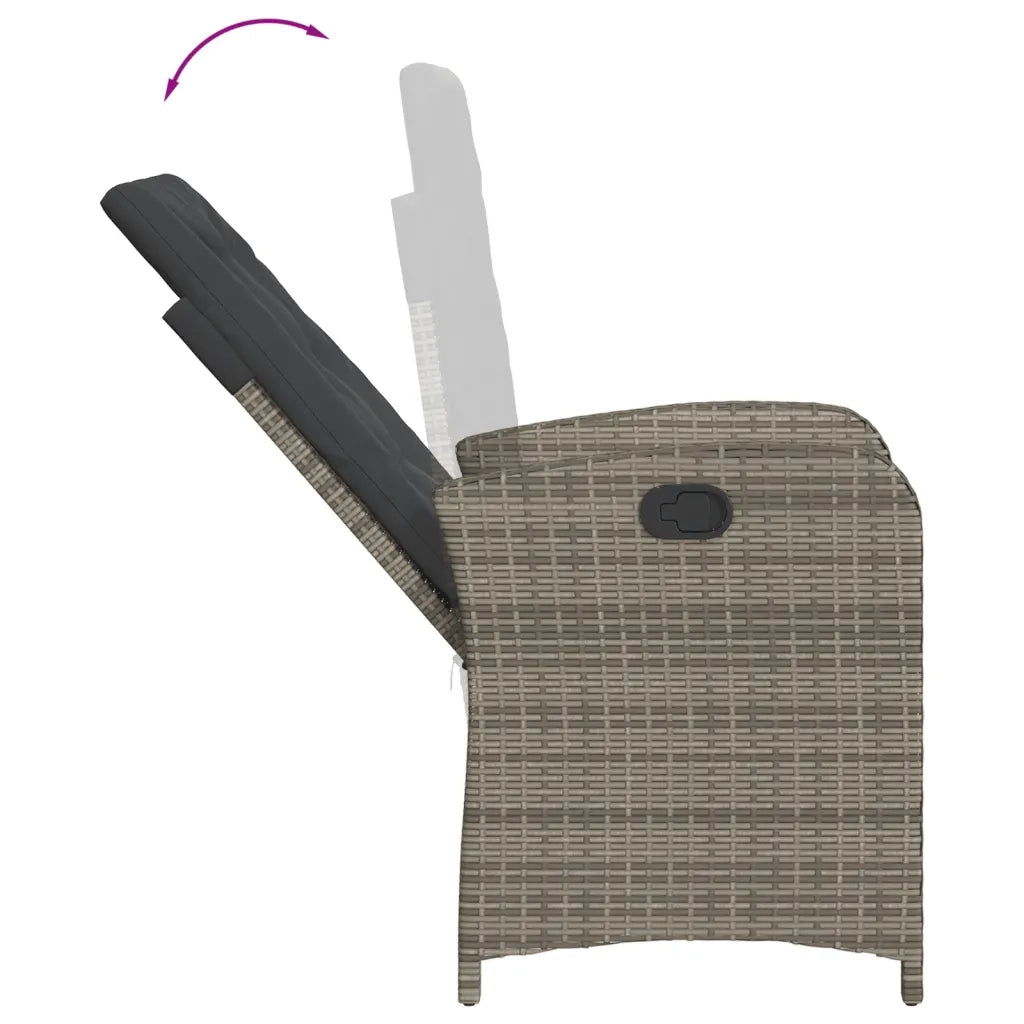 Set da Pranzo da Giardino 7 pz con Cuscini in Polyrattan Grigio 3212216