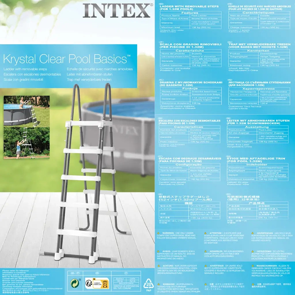 INTEX Scaletta di Sicurezza per Piscine a 5 Gradini 132 cm 92562