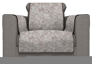 Copridivano con Copri Braccioli Seduta 175 cm in Poliestere e Cotone Marrone