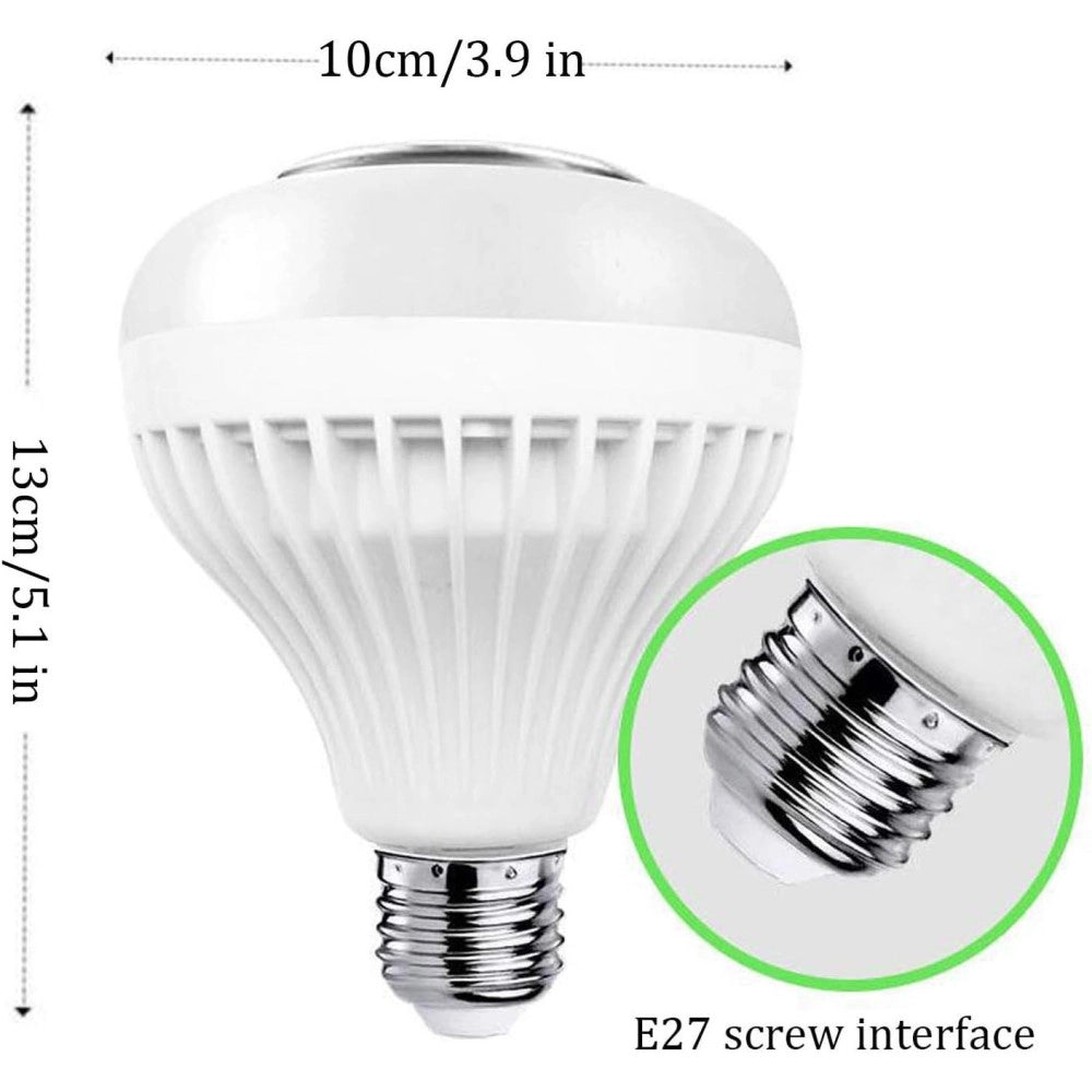 Trade Shop - Lampadina Cassa Bluetooth Colorata Led E27 Rgb Bulbo Musica Lampada Telecomando -