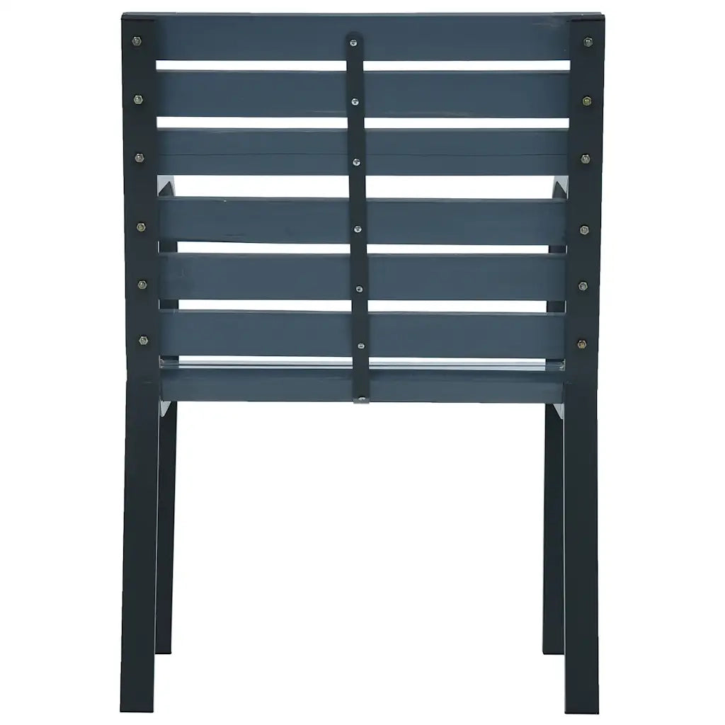 Sedie da Giardino 2 pz Grigie in Legno di Abete e Acciaio 319577