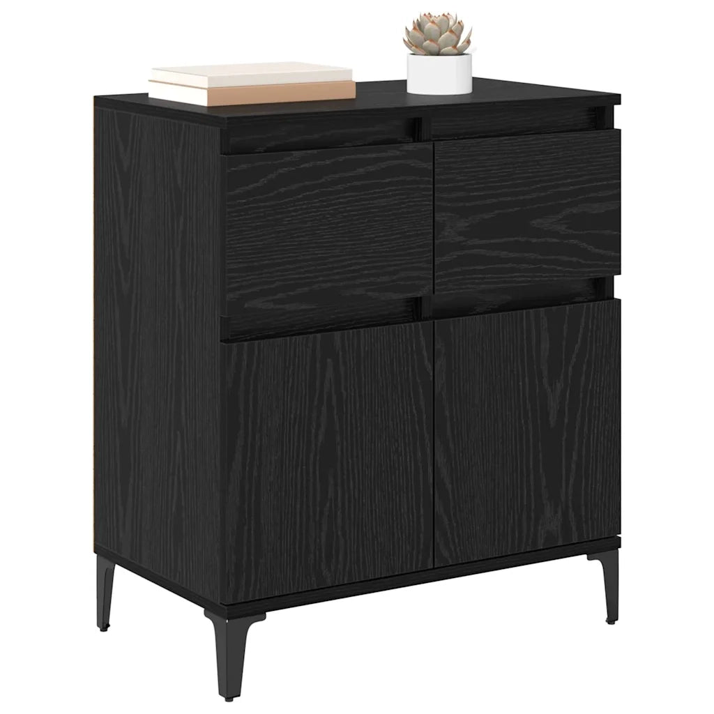 Credenza | Madia | Buffet da pranzo | Armadio da pranzo con cassetto Rovere Nero 60 x 35 x 70 cm