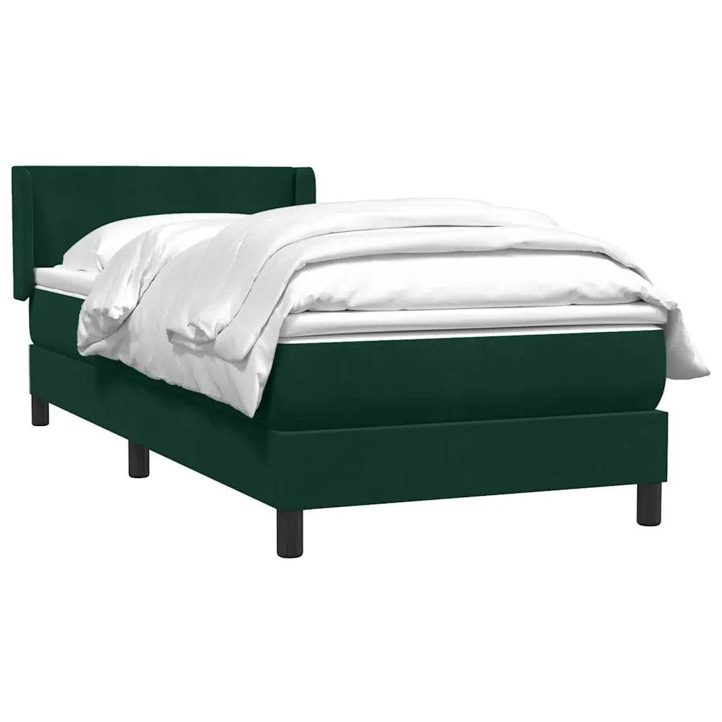 vidaXL Giroletto a Molle con Materasso Verde Scuro 80x220 cm Velluto