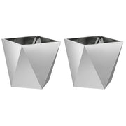 2 pz Fioriera | Cassetta per fiori | Vaso Argento 40 x 40 x 40 cm Acciaio zincato