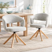 Set di 2 sedie girevoli 360° in tessuto grigio chiaro