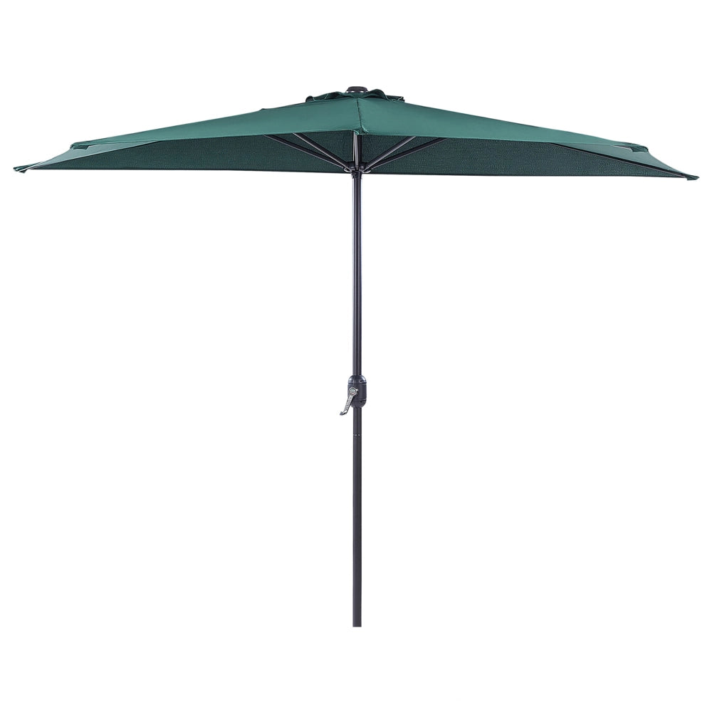 Ombrellone semicircolare da giardino Parasole in poliestere verde acciaio 2,7 m Ombrellone da balcone moderno