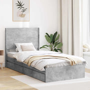 Struttura del letto con stoccaggio e testata Grigio Cemento 3414064