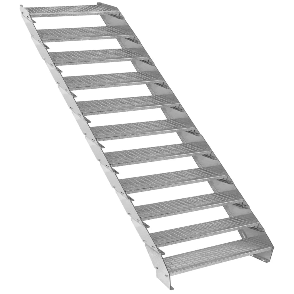 Scala metallica a 11 elementi ad altezza regolabile in acciaio zincato 90 cm / 900 mm