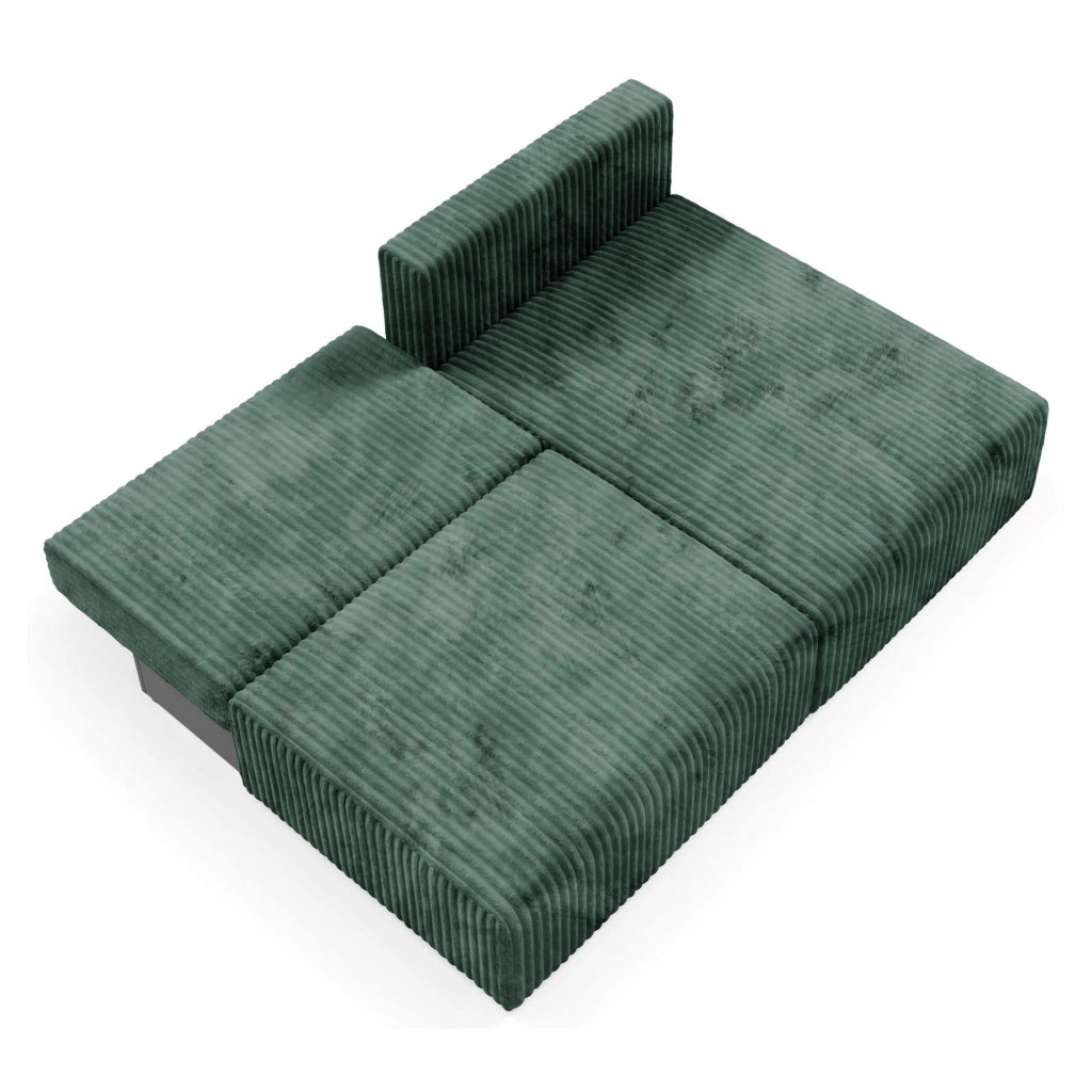 Pergola, Divano Letto con Penisola Contenitore, 210x149 cm Verde