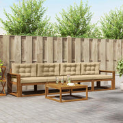 Set di divani da esterno con cuscino 5 pcs Naturale e Beige 3367166