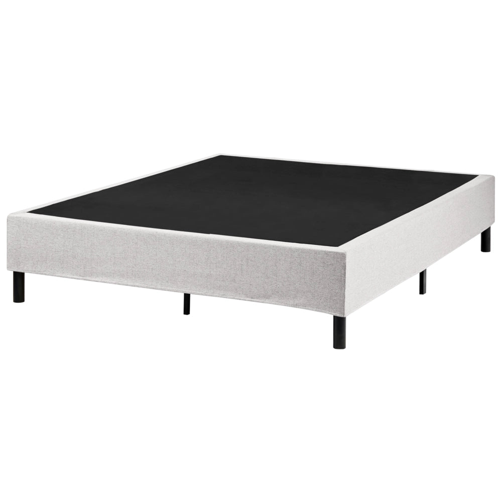 Letto matrimoniale con rete in tessuto 140 x 200 cm con materasso a molle insacchettate senza testiera camera da letto grigio chiaro