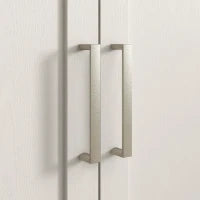 Mobile Sottolavabo Mobile da Bagno con Armadio a Due Livelli Ripiani Regolabili, 90 L x 30 P x 63 H cm, Crema