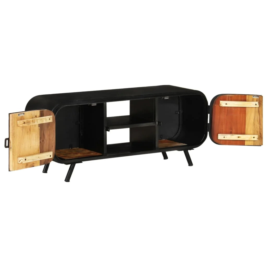 Mobile TV multimediale scaffale TV mobile TV sala da pranzo soggiorno camera da letto 110 x 30 x 45 cm legno massello di recupero marrone 02_0025745