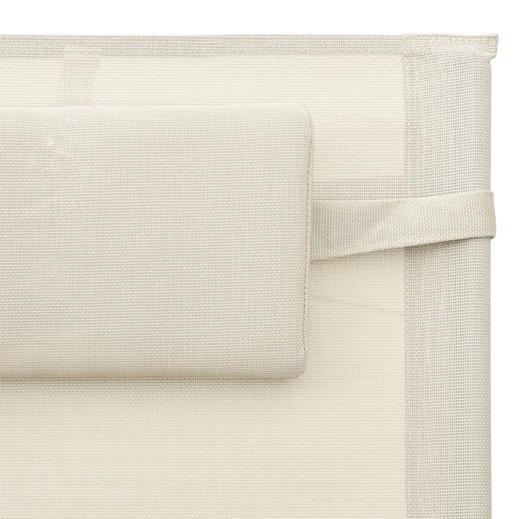 Lettini PrendiLettino sole | Sdraio da giardino | Lettino da sole in Textilene 2 pz Crema e Grigio