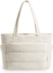 Borsa da donna, borsa imbottita con chiusura a cerniera, borsa da spalla leggera per donna con imbottitura