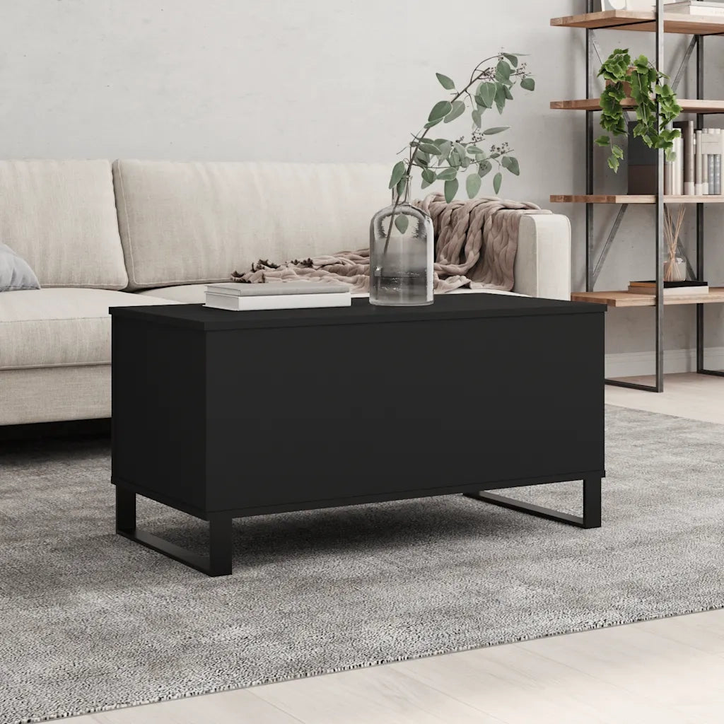 Tavolino da Salotto Nero 90x44,5x45 cm in Legno Multistratocod mxl 102782