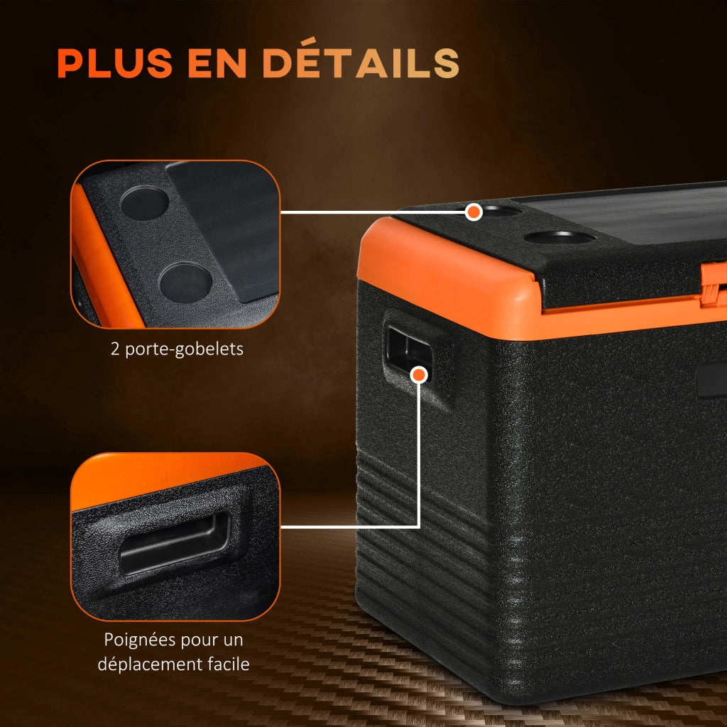 Frigorifero portatile 40L con congelatore ¨C zephmum ¨C 58.7x36.5x43.8 cm arancione e nero