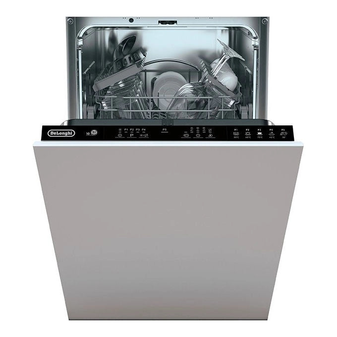 De Longhi L45P52EQD Lavastoviglie slim da incasso a scomparsa totale 10 coperti Classe E 5 Programmi 45 cm