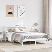 Letto senza Materasso Bianco 135x190 cm Legno Massello di Pino