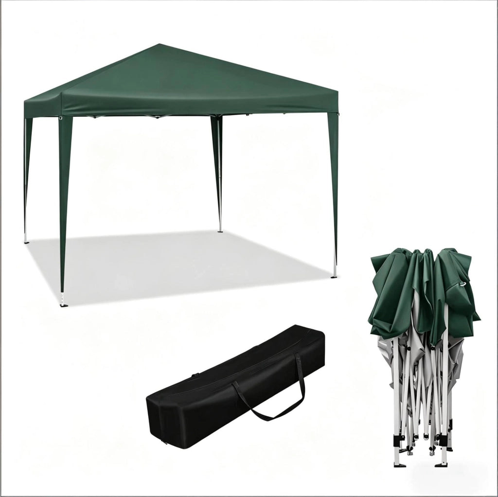 Gazebo pieghevole 3x3 m verde con borsa da trasporto