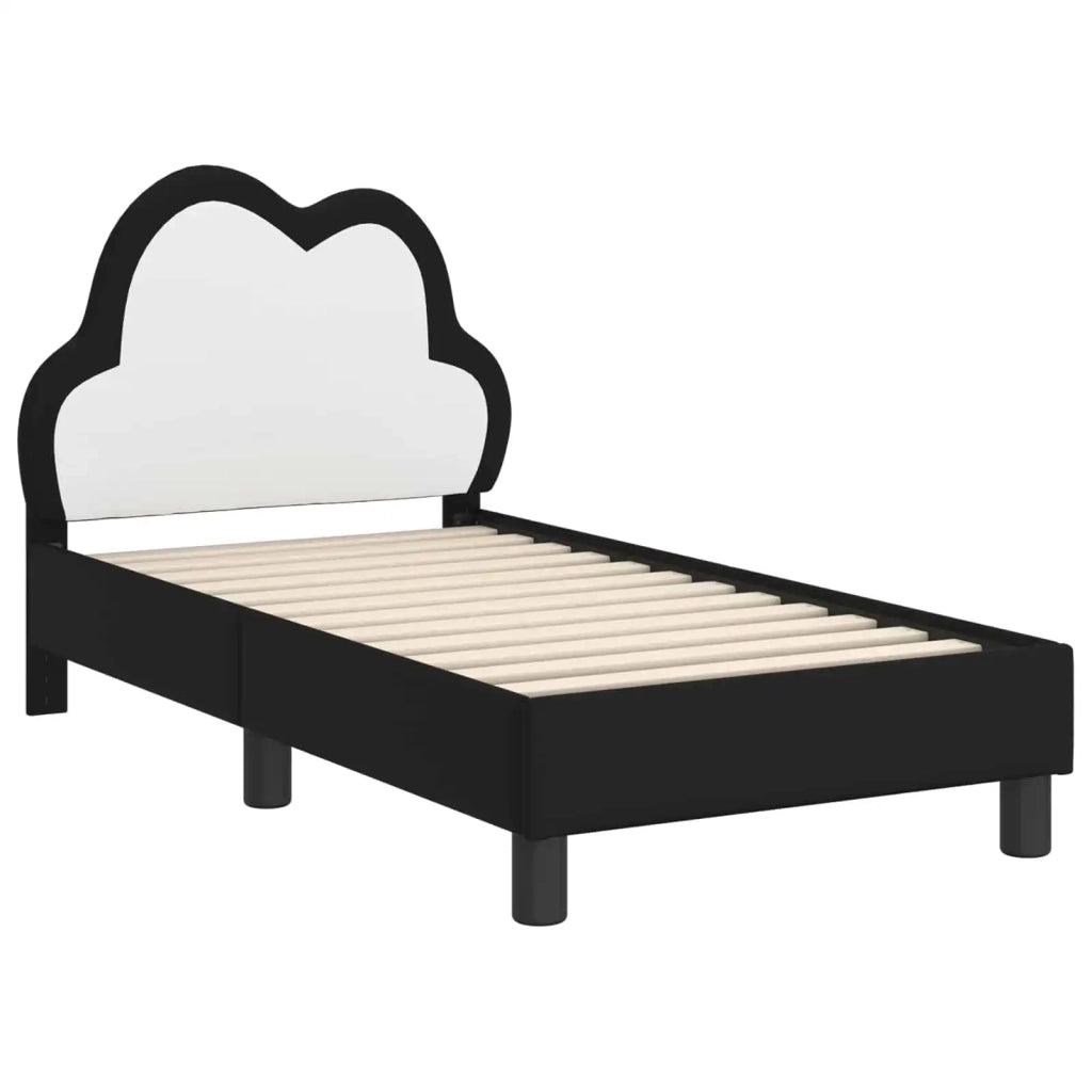 Struttura letto per bambini con testata-Giroletto per bambini Nero 70 x 140 cm PU