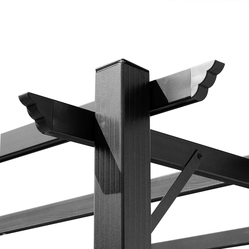 Pergola Pavillon con tetto in tessuto regolabile ¨C zephmum ¨C Grigio+Marrone 3x4m
