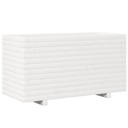 Fioriera | Cassetta per fiori | Vaso da Giardino Bianca 90x40x49,5cm Legno Massello di Pino