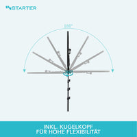 Instarter Ring light a LED con treppiedi, Luce ad anello orientabile a 180°, Lampada per video da 60 W con testa a sfera 360°, illuminazione regolabile