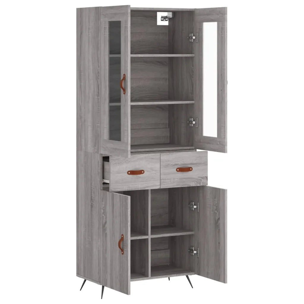 Credenza Grigio Sonoma 69,5x34x180 cm in Legno Multistrato 3198511