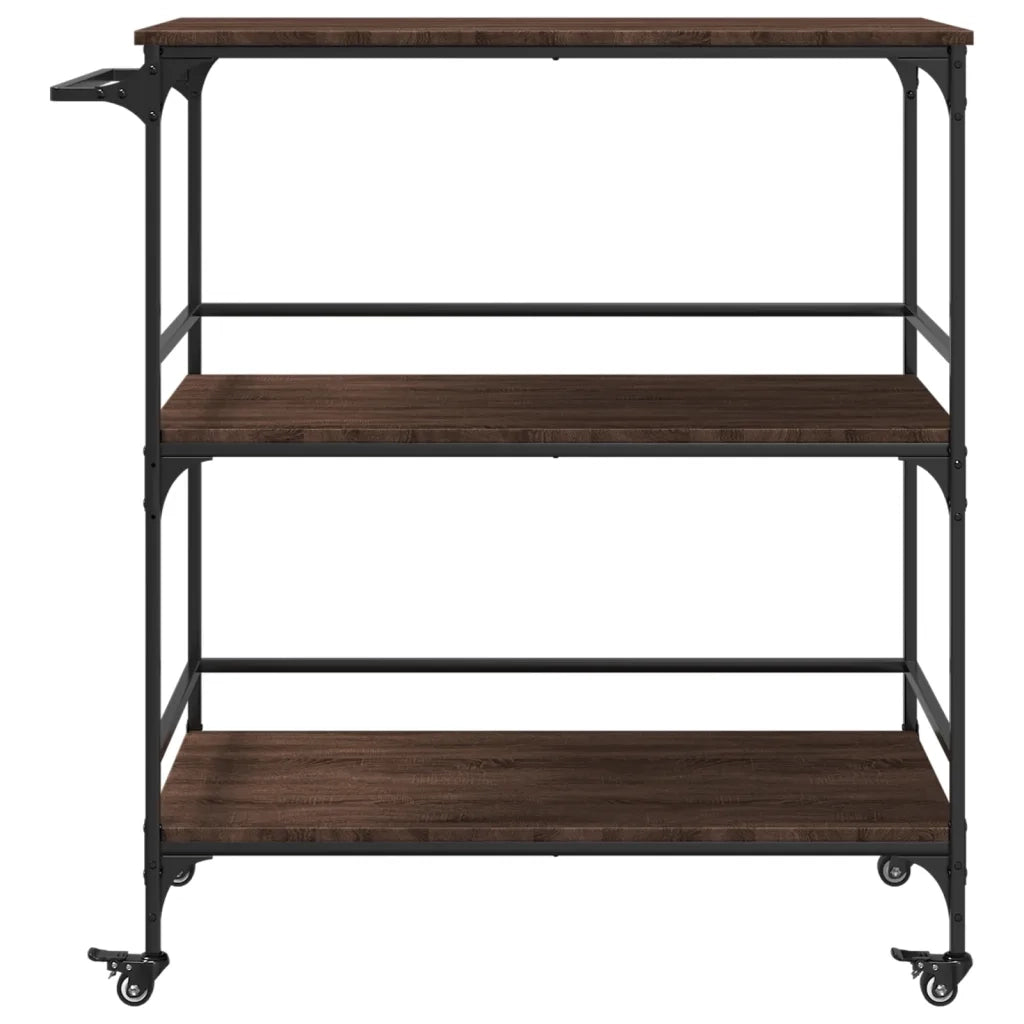 Carrello da Cucina-Scaffale per Cucina Rovere Marrone 100,5x50x105 cm