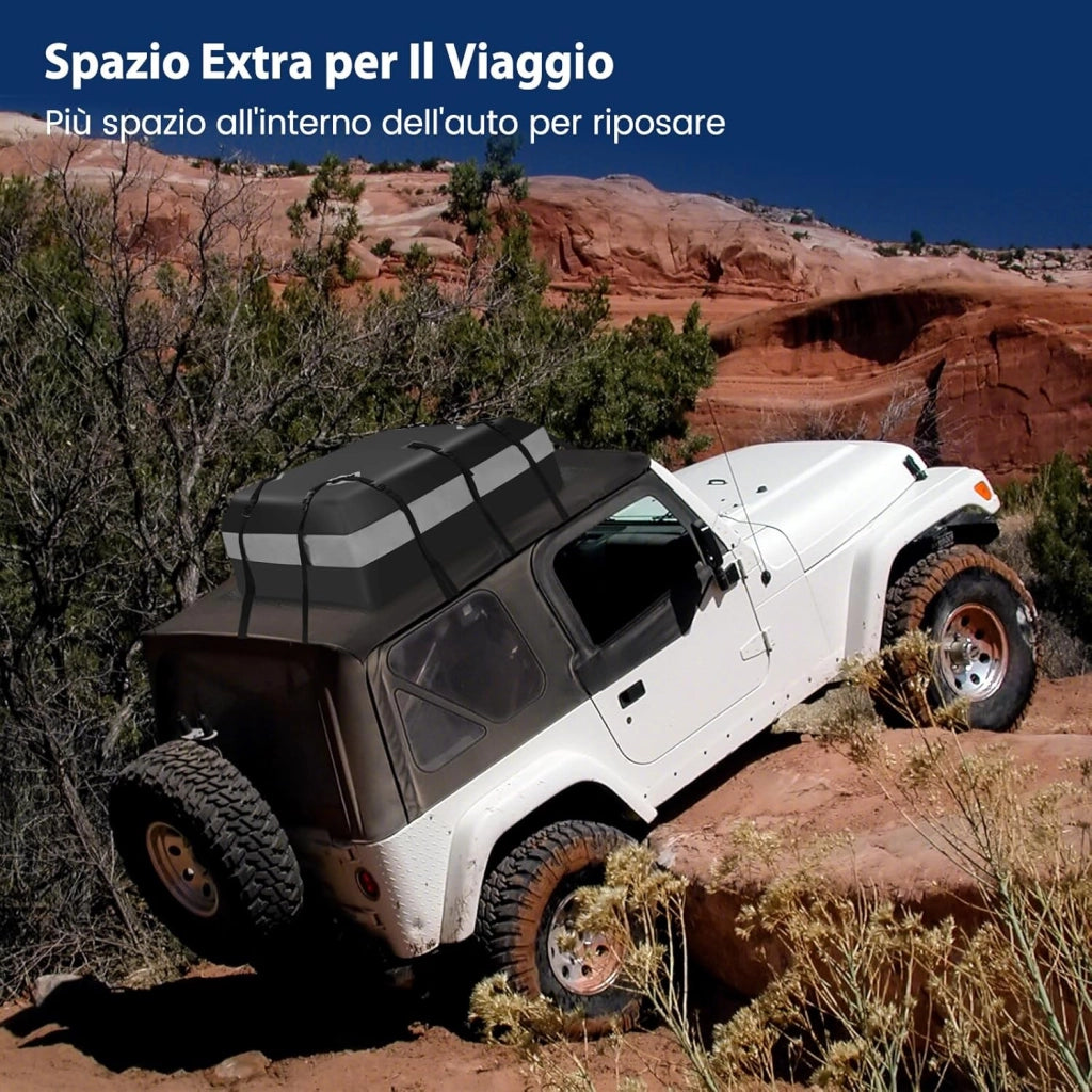 Borsa da Tetto per Auto 424L, Box Tetto Auto per Bagagli Impermeabile Pieghevole, con Tappetino Antiscivolo, per Tutti i Veicoli Con/Senza Barre Portapacchi (Modello 4)