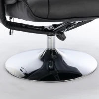 Poltrona girevole massaggiante a 5 punti con funzione riscaldante, in pelle PU, per soggiorno e camera da letto, 79x79x106 cm, Nero