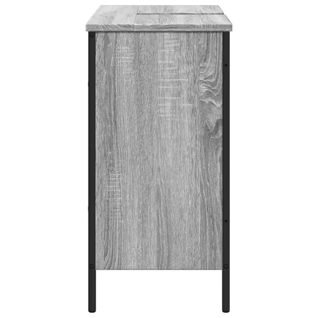 Mobile Lavabo Bagno Grigio Sonoma 80x30x60 cm Legno Multistrato 842454