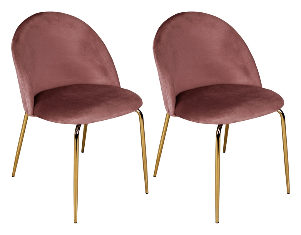 Sedia da pranzo imbottita in velluto rosso mattone (2 pz) - Nicole - SD36NIG