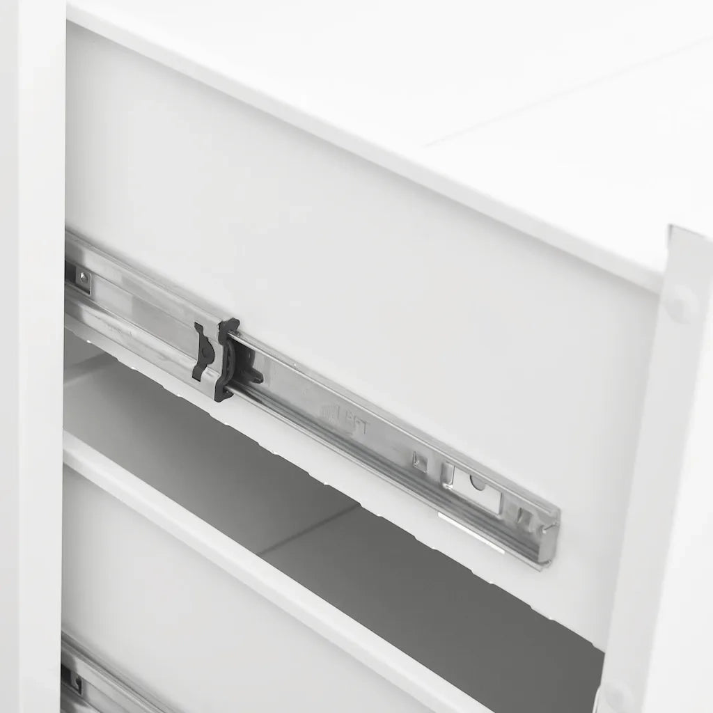 Mobiletto a cassetti moderno in stile industriale 78 x 40 x 93 cm robusto finitura opaca metallo bianco 02_0046988
