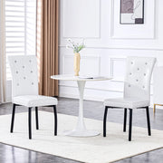 Set 2 Sedie da Pranzo Retr¨° ¨C MINIMAL ¨C Ecopelle Bianco e Nero con Cristalli