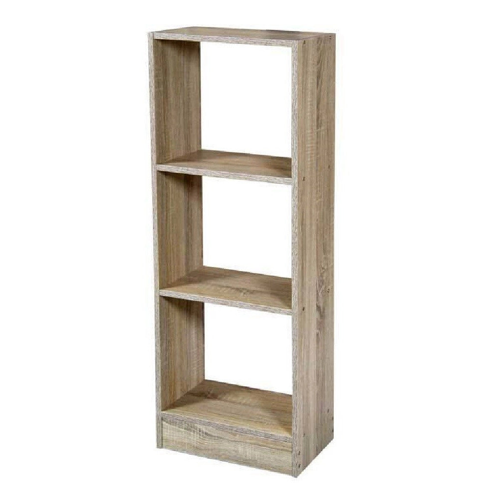 Trade Shop - Libreria Scaffale 3 Ripiani 105x40x24 Cm Mensole In Legno Rovere Moderno 769672 -