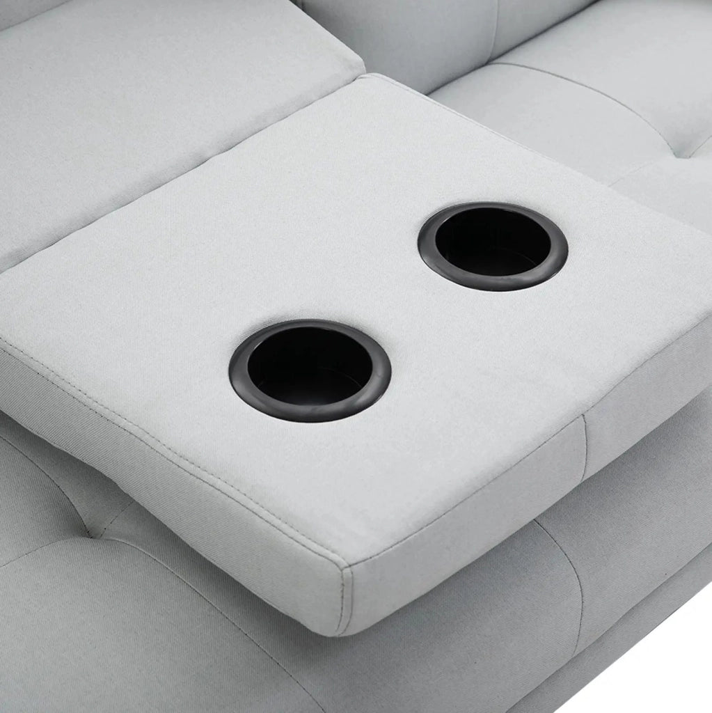 Schlafsofa 3-Sitzer aus Leinen, Hellgrau, 181x77x72 cm, multifunktional und bequem