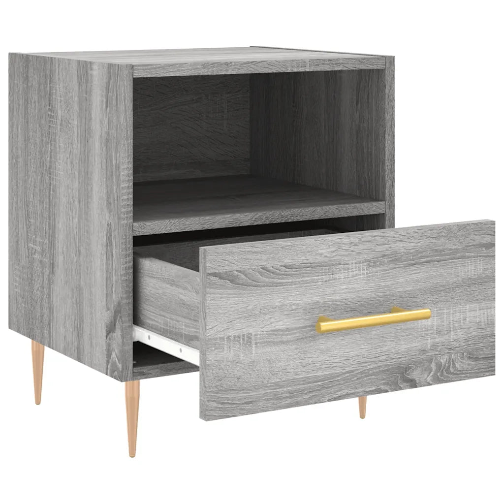 Set di 2 Comodini | Armadio da Notte | Mobiletto da notte Grigio Sonoma 40x35x47,5 cm in Legno Multistrato