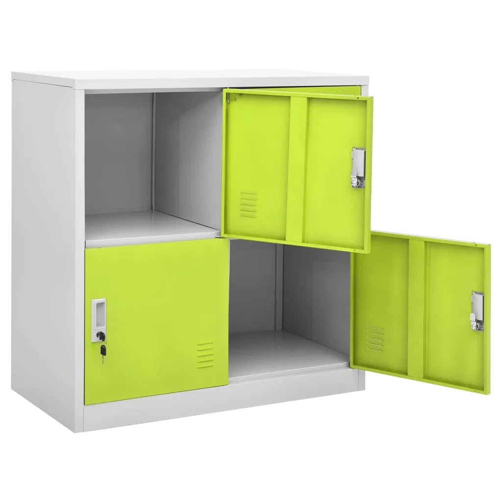 Armadietti Chiavi 2pz Grigio Chiaro Verde 90x45x92,5cm Acciaio