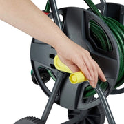 Carrello per tubo da giardino retrattile 45m per giardino e balcone con manico - grigio giallo Tubo da giardino avvolgibile