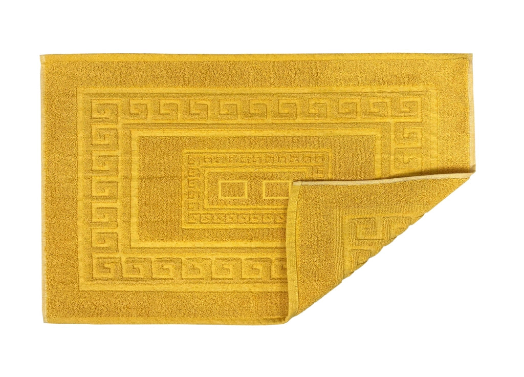 Tappeto Da Bagno Disegno Torino Colore Senape - Par 3Pezzi - Senape
