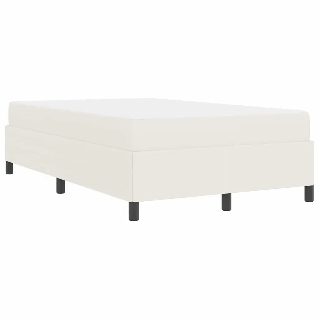 Struttura del letto con materasso Crema 120 x 190 cm Tessuto