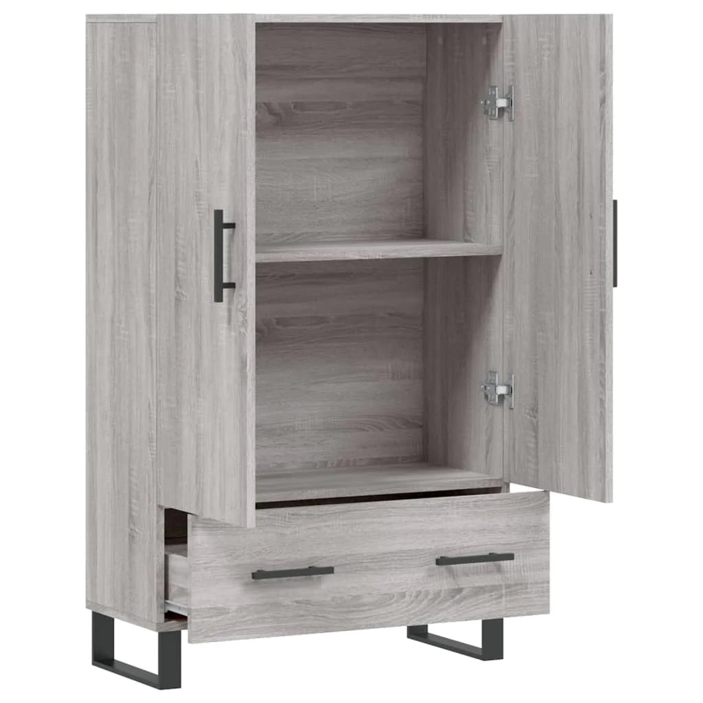 Buffet credenza cassettiera armadio mobile contenitore organizer cucina soggiorno salotto rovere Sonoma alto 69,5 x 31 x 115 cm legno ingegnerizzato grigio 02_0035388