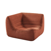 Poltrona angolare in velluto a coste, terracotta