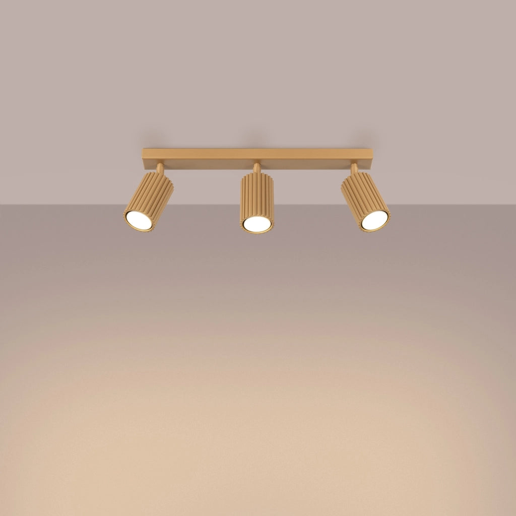 Plafoniera moderna oro su barra 45 cm 3xGU10 orientabili
